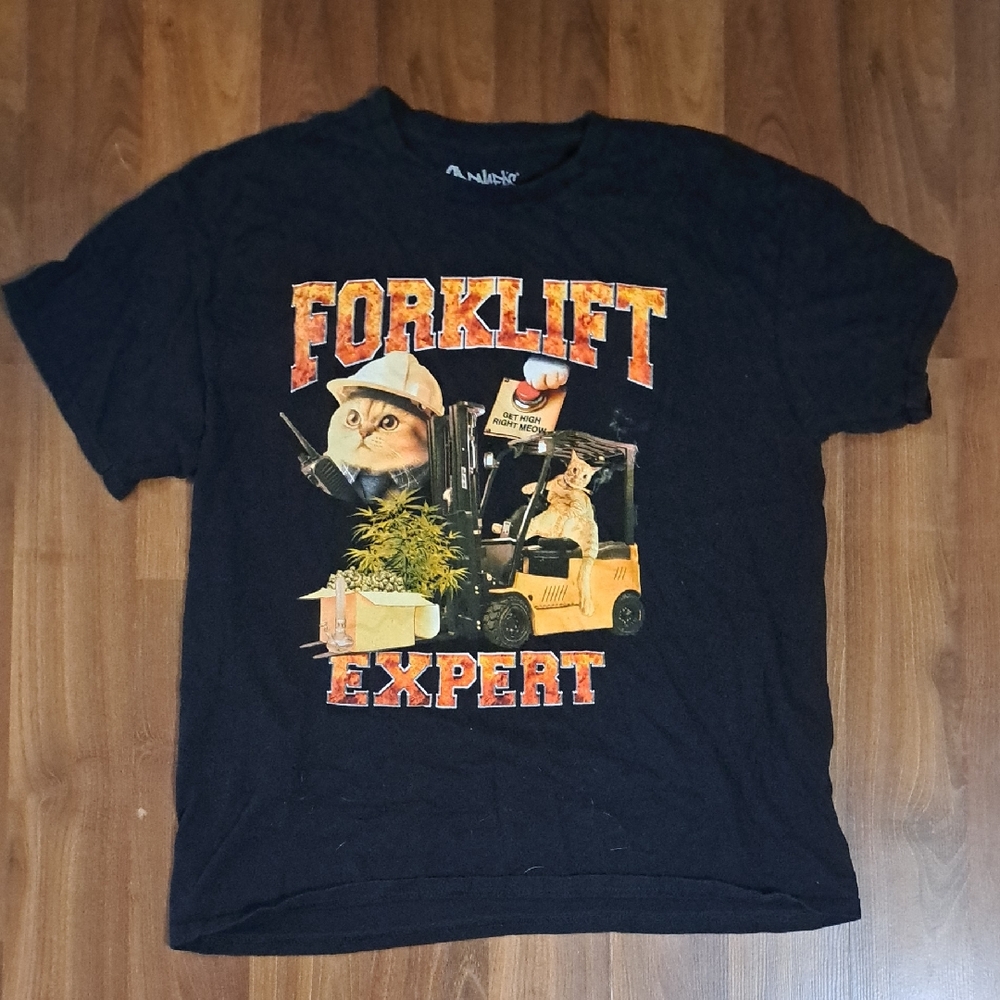 Spencer's Black T-Shirt with White Logo Print